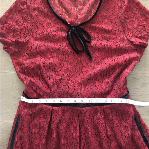 Women’s RW&CO Fit Flare lace dress maroon Large - Picture 10 of 12